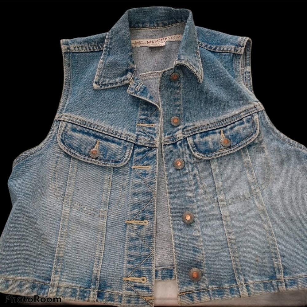 Merona Sz S Denim Vest